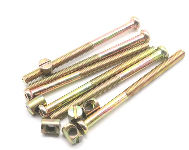 binifiMux M8 x 110mm 65mm Half Thread Furniture Barrel Screws Bolt Nuts Assortment Kit for Crib Cot Bunk Beds Chairs 6 Set - Image 2